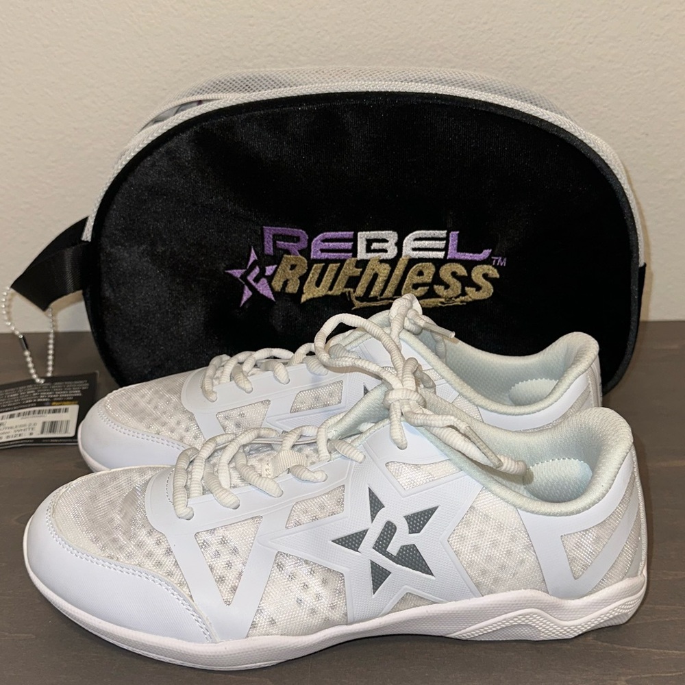Rebel Ruthless 2.0 Cheer Cheerleading White Sneakers with Bag Womens 9